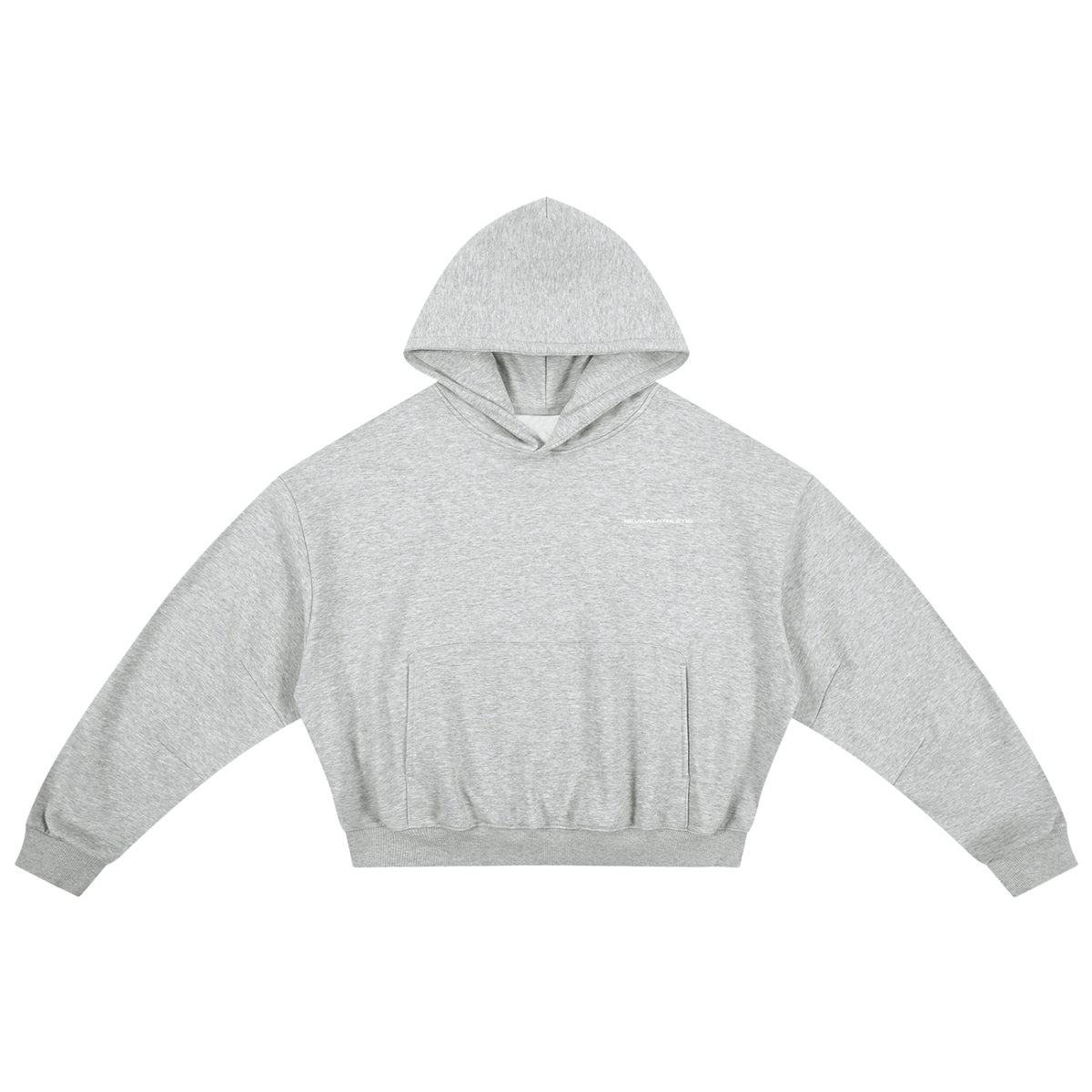Gray hoodie with 'REVIVALATHLETIC' text on a white background