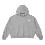 A light gray cropped hoodie with 'JAT' printed in white outline letters across the chest, displayed on a solid white background.