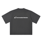 Black t-shirt with 'REVIVALATHLETIC' text on a white background
