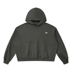 A light gray cropped hoodie with the words 'grace of chaos' printed in a black typewriter-style font across the chest, displayed on a solid white background.