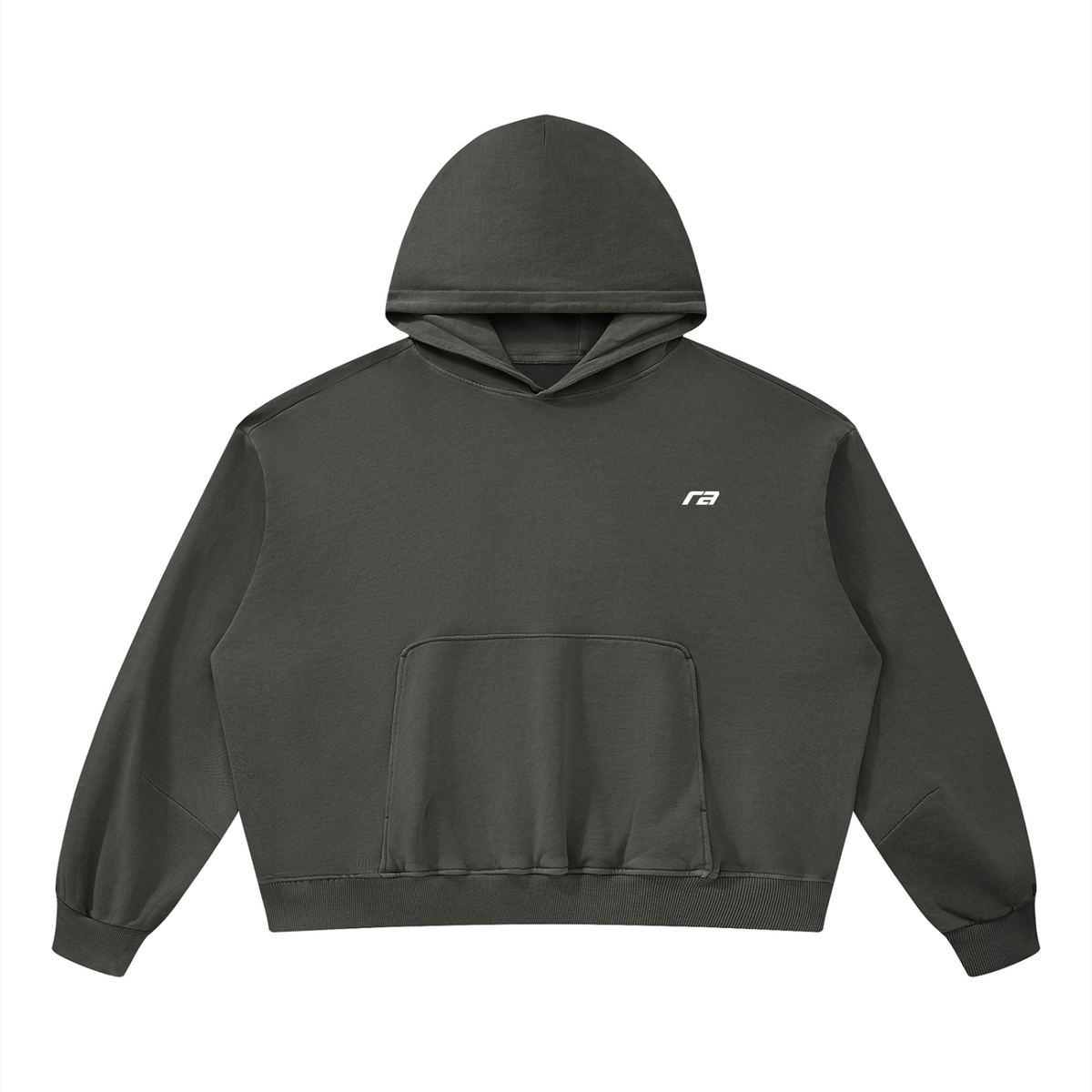 A light gray cropped hoodie with the words 'grace of chaos' printed in a black typewriter-style font across the chest, displayed on a solid white background.